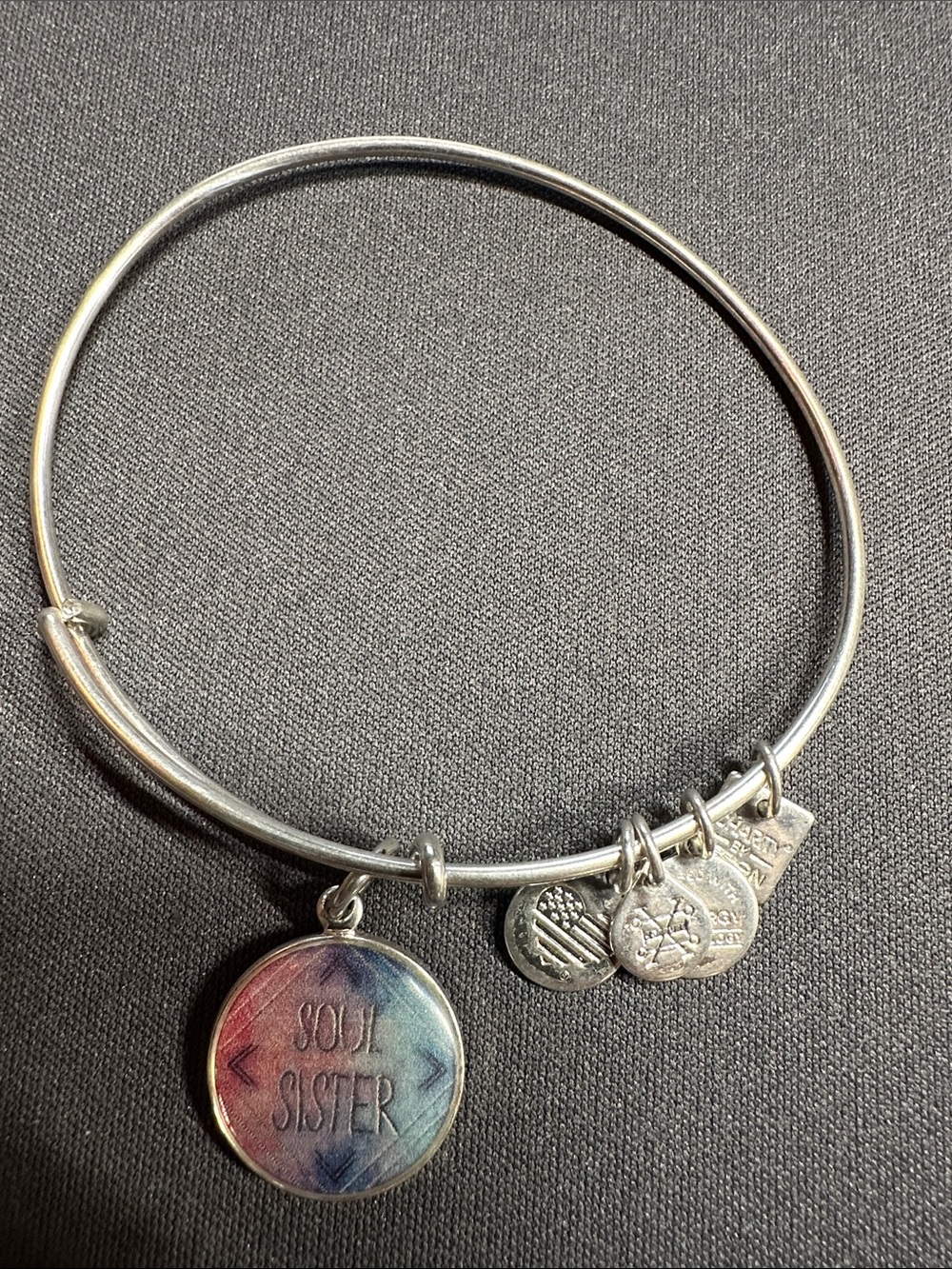 Alex and Ani Silver Tone 'Soul Sister' Charm Bangle with Multi-Charms